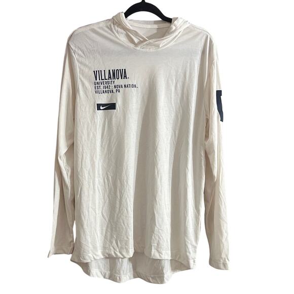 Nike Men's Villanova University Dri-Fit Long Sleeve Hooded T Shirt Size Medium M - Picture 1 of 7